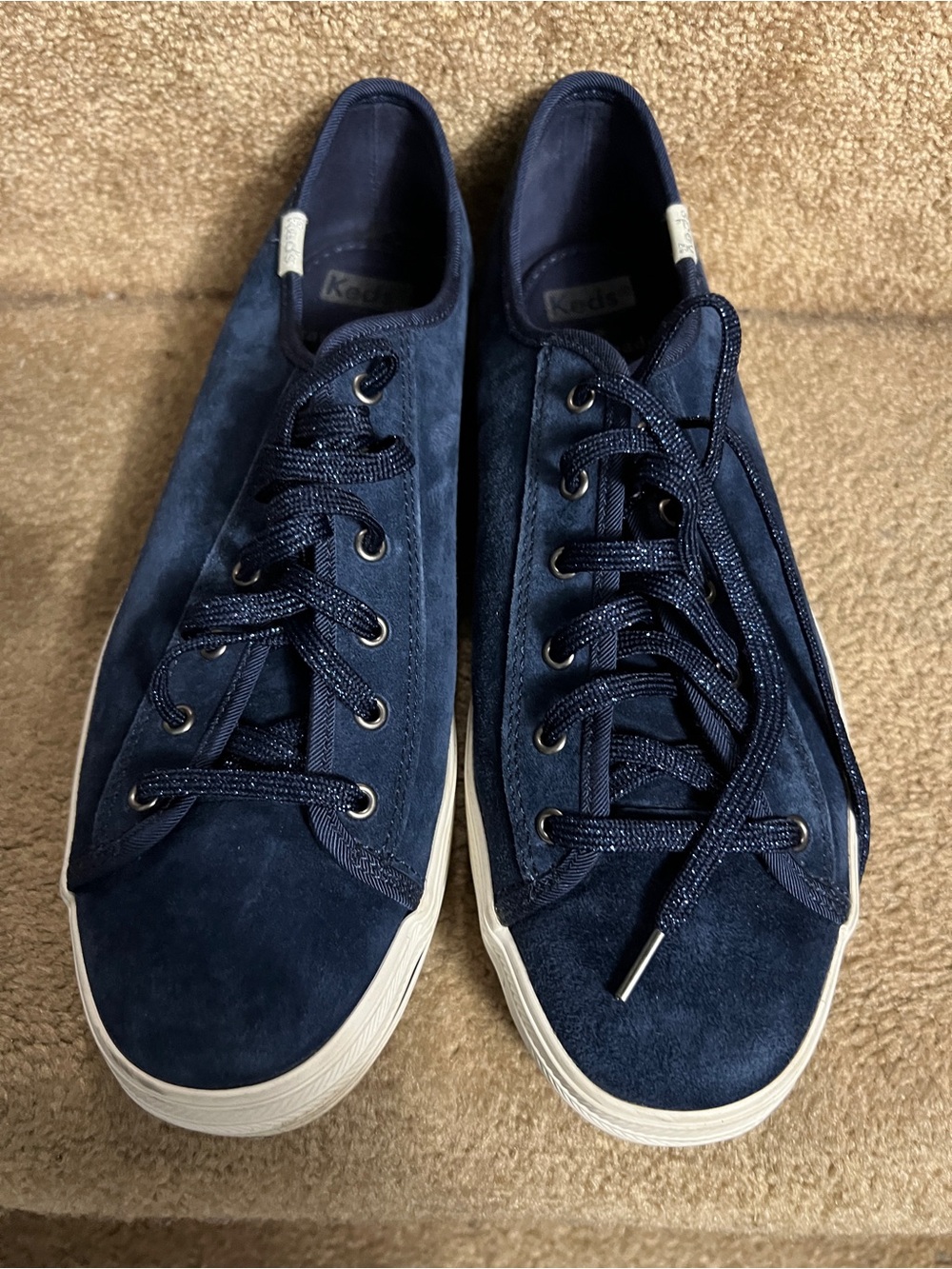 Keds Men's Navy Suede Low-Top Sneakers with White Sole